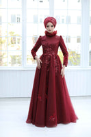 Nevra Evening Dress Burgundy