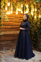 Nevra Evening Dress Navy Blue