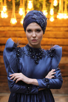 Pera Evening Dress Navy Blue