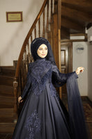 Krizantem Abiye Lacivert