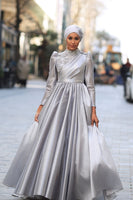 Peony Evening Dress Gray