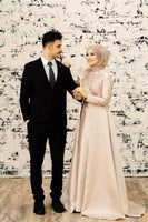 Silk Evening Dress Beige