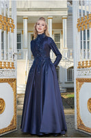 Elegant Evening Dress Navy Blue