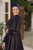 Beatrice Evening Dress Navy Blue