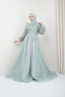 Adelina Evening Dress Mold Green