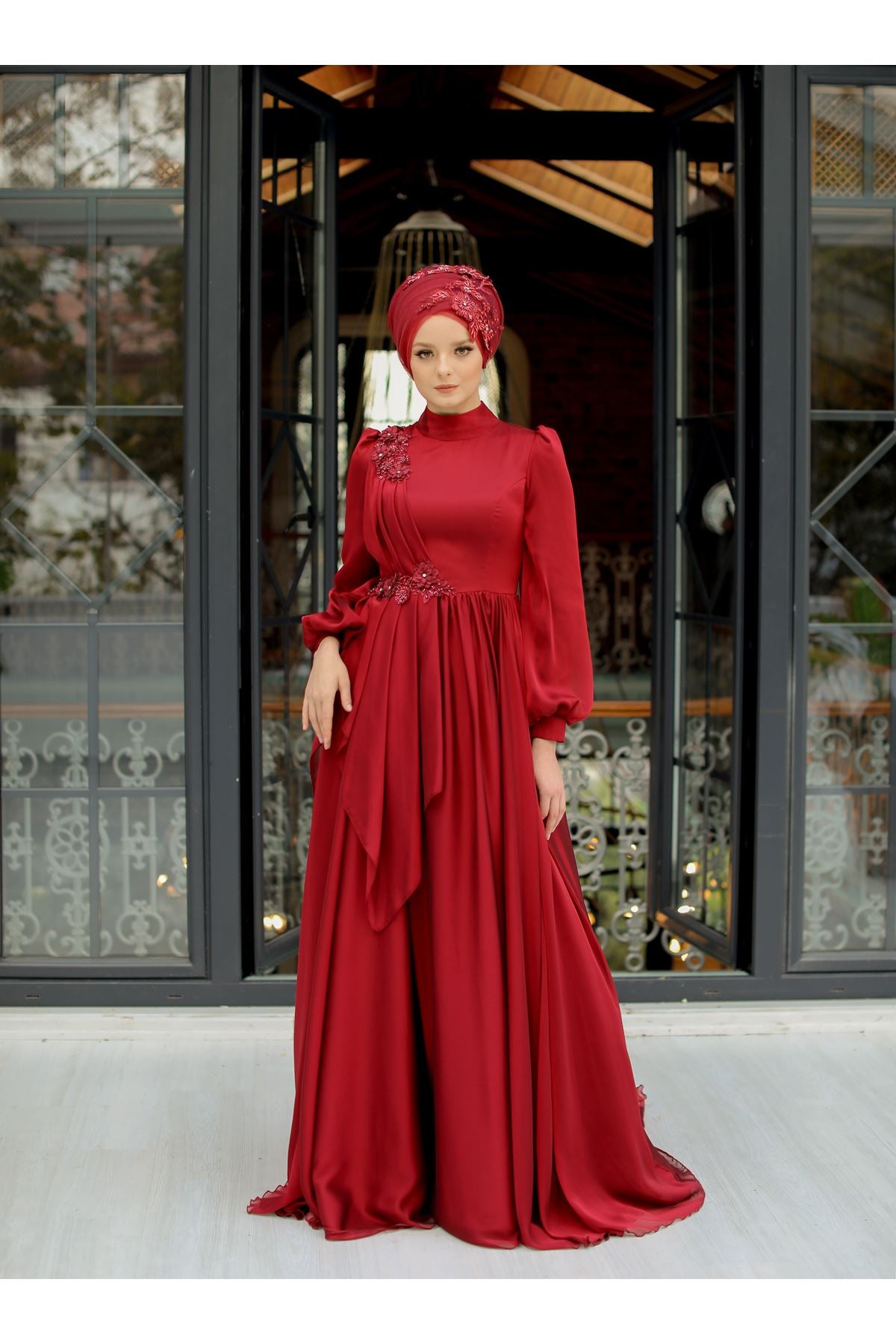 Eser Evening Dress Claret Red