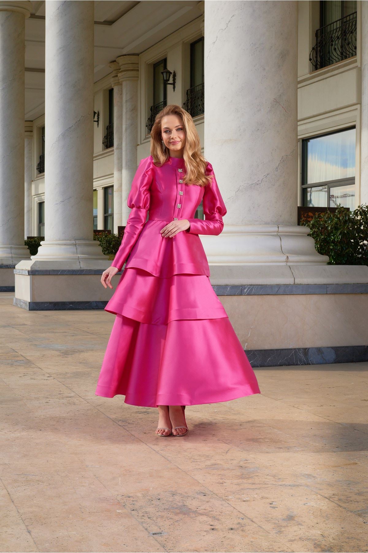 Valentina Evening Dress Fuchsia